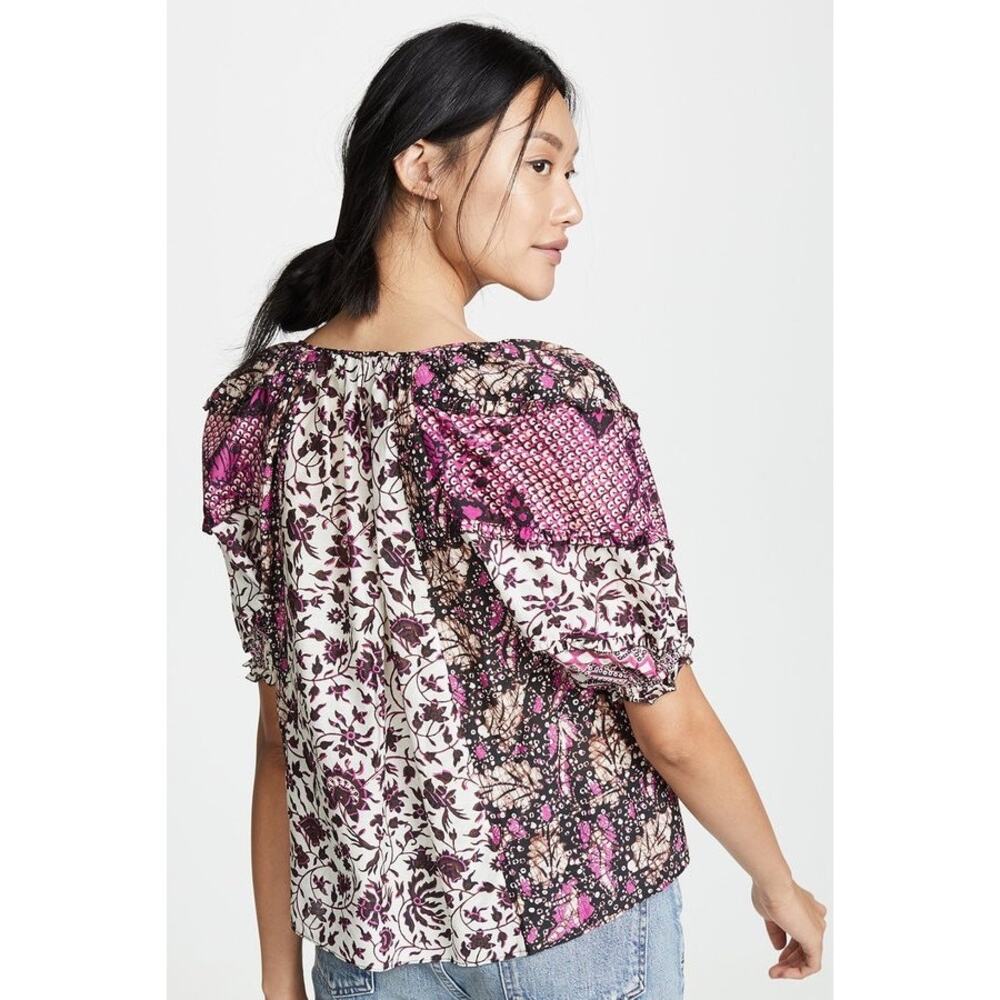 Ulla Johnson 0 Arusi Fuchsia Silk Blouse - Picture 2 of 8